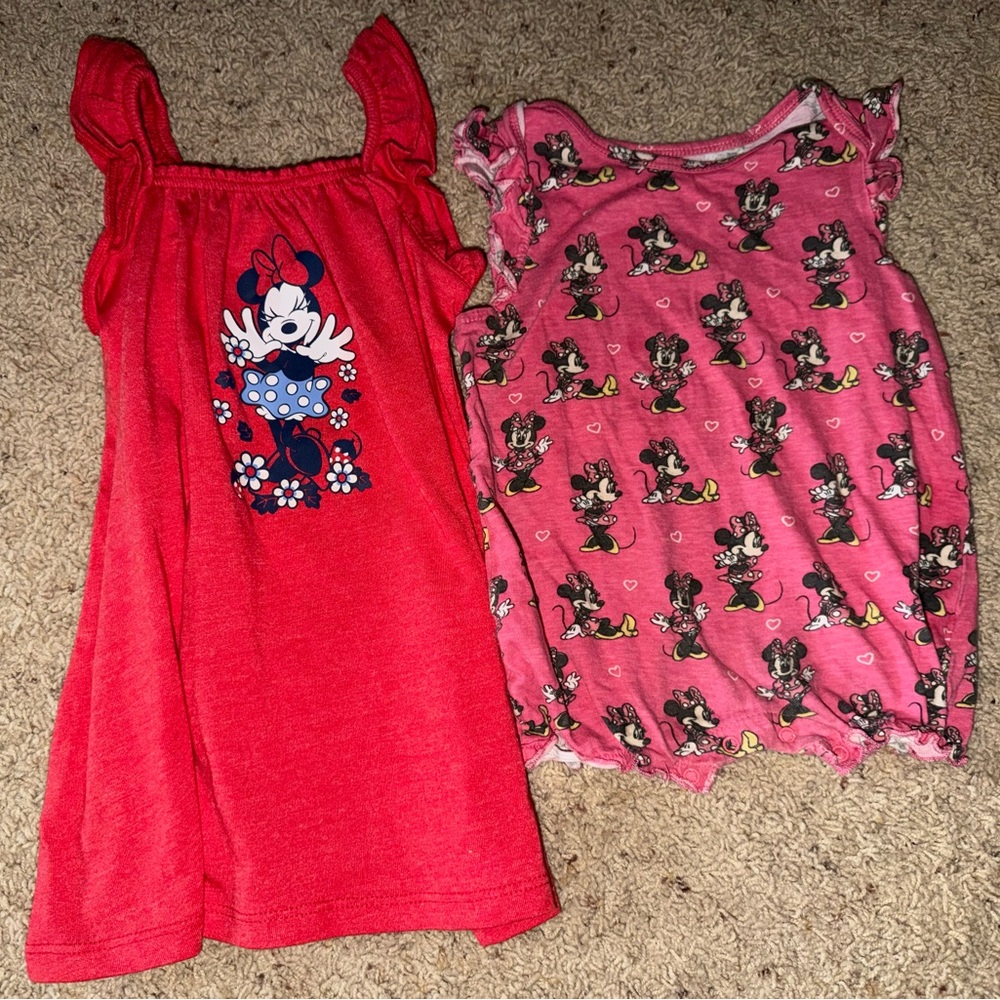 Disney Minnie Mouse Red and Pink Bodysuit Set